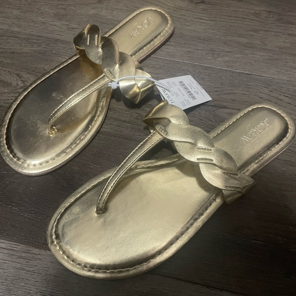 J. Crew Factory Gold Braided Sandals